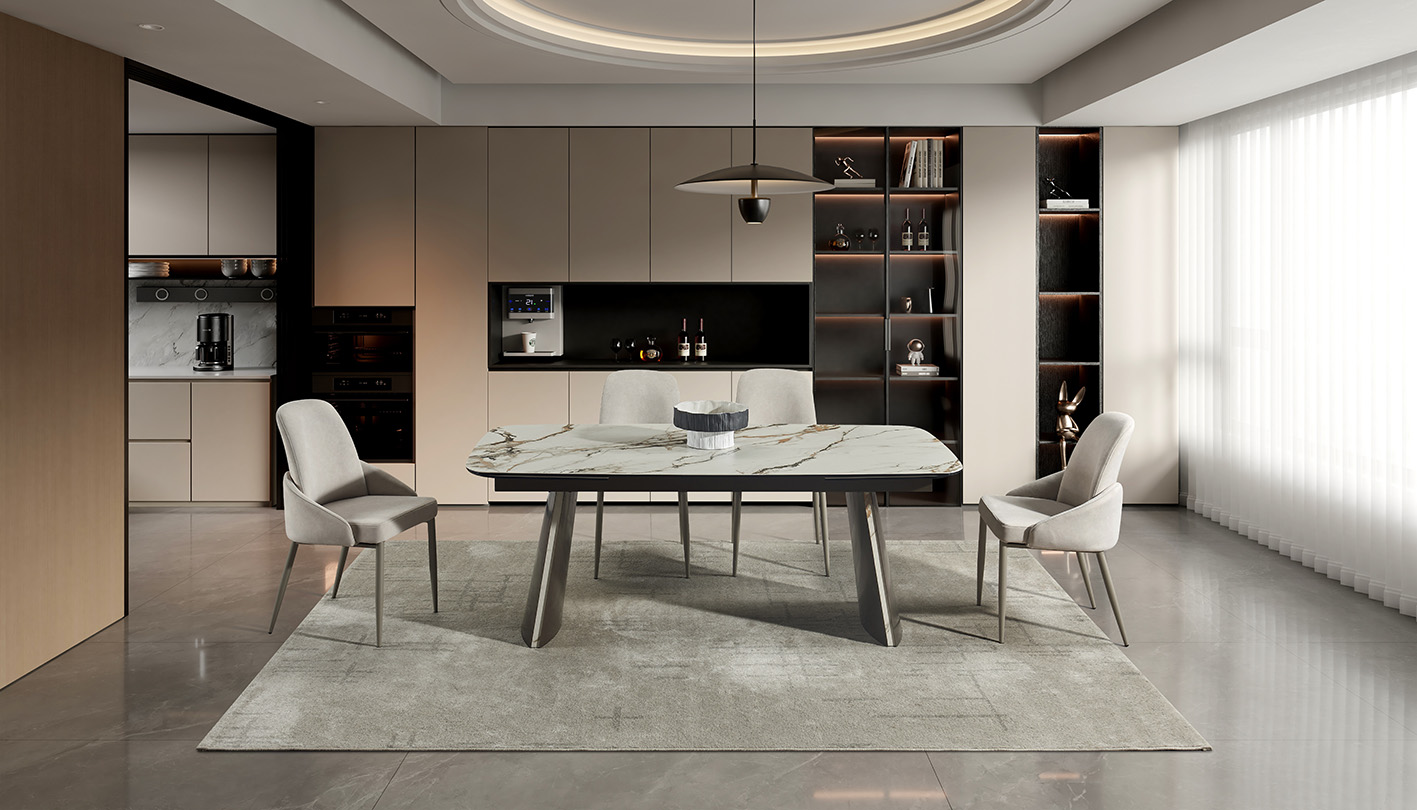 RH 888 Ceramic/Metal Extension Dining Table