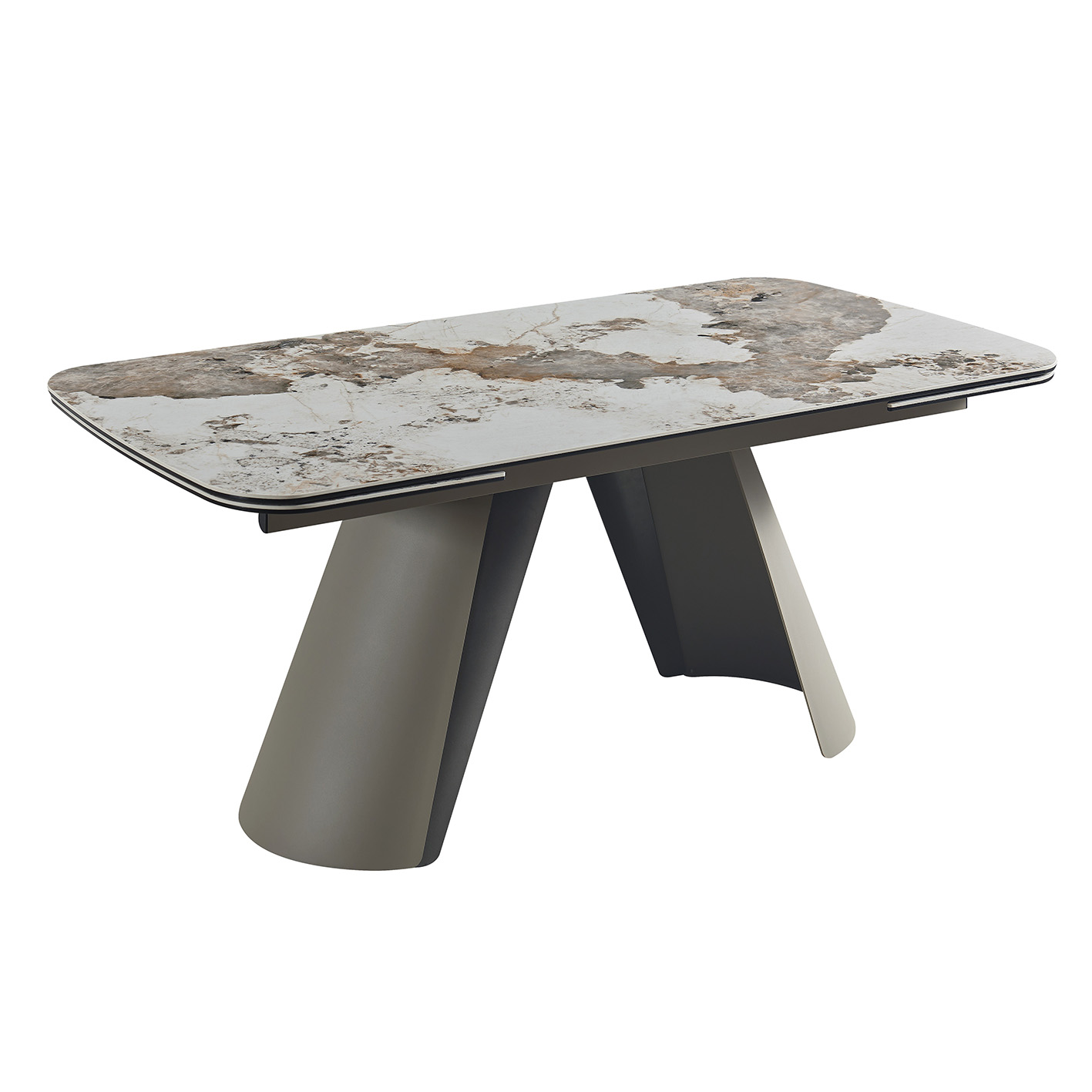 RH Morandi Ceramic/Metal Extension Dining Table