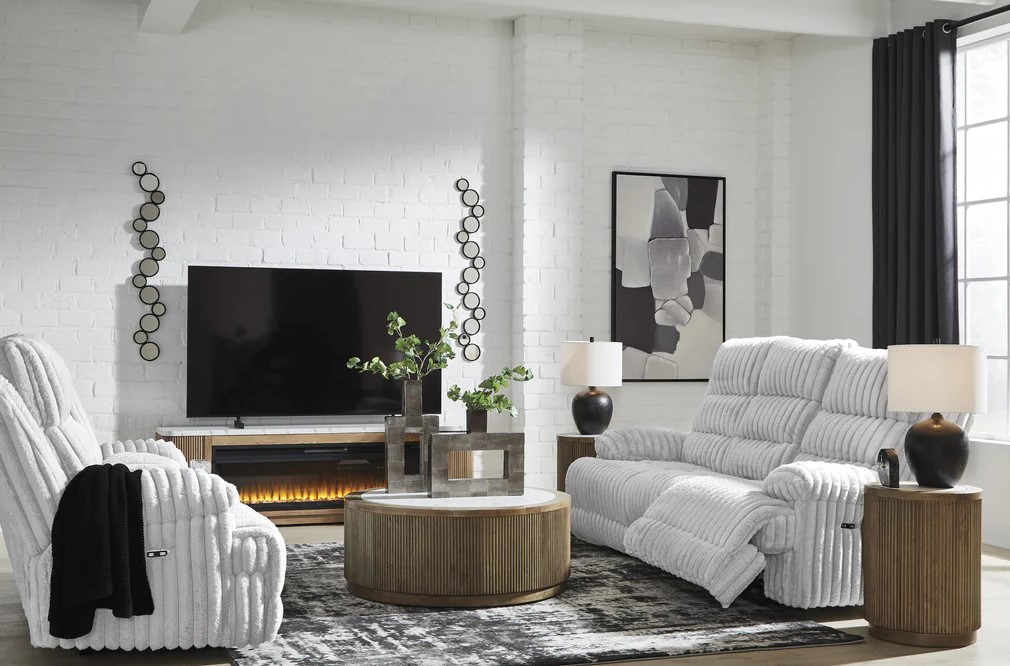 Rhines Falls Polyester Power Reclining Living Set