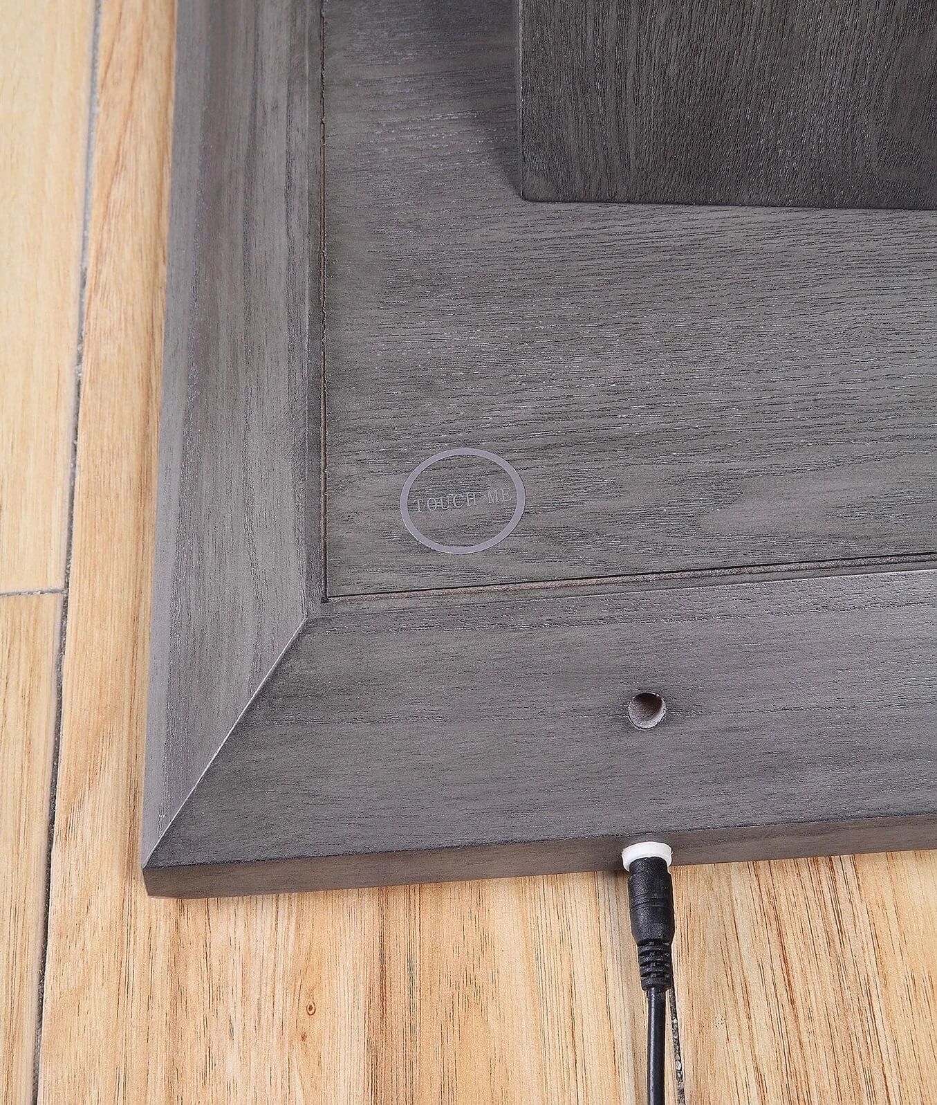 Rhyl Glass/Wood Coffee Table w/LED Light