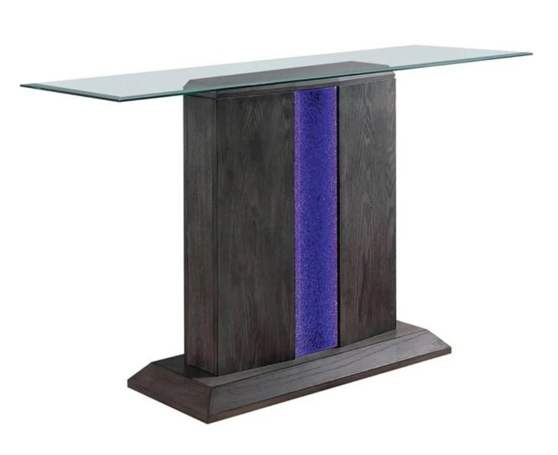 Rhyl Glass/Wood Coffee Table Set w/LED Light