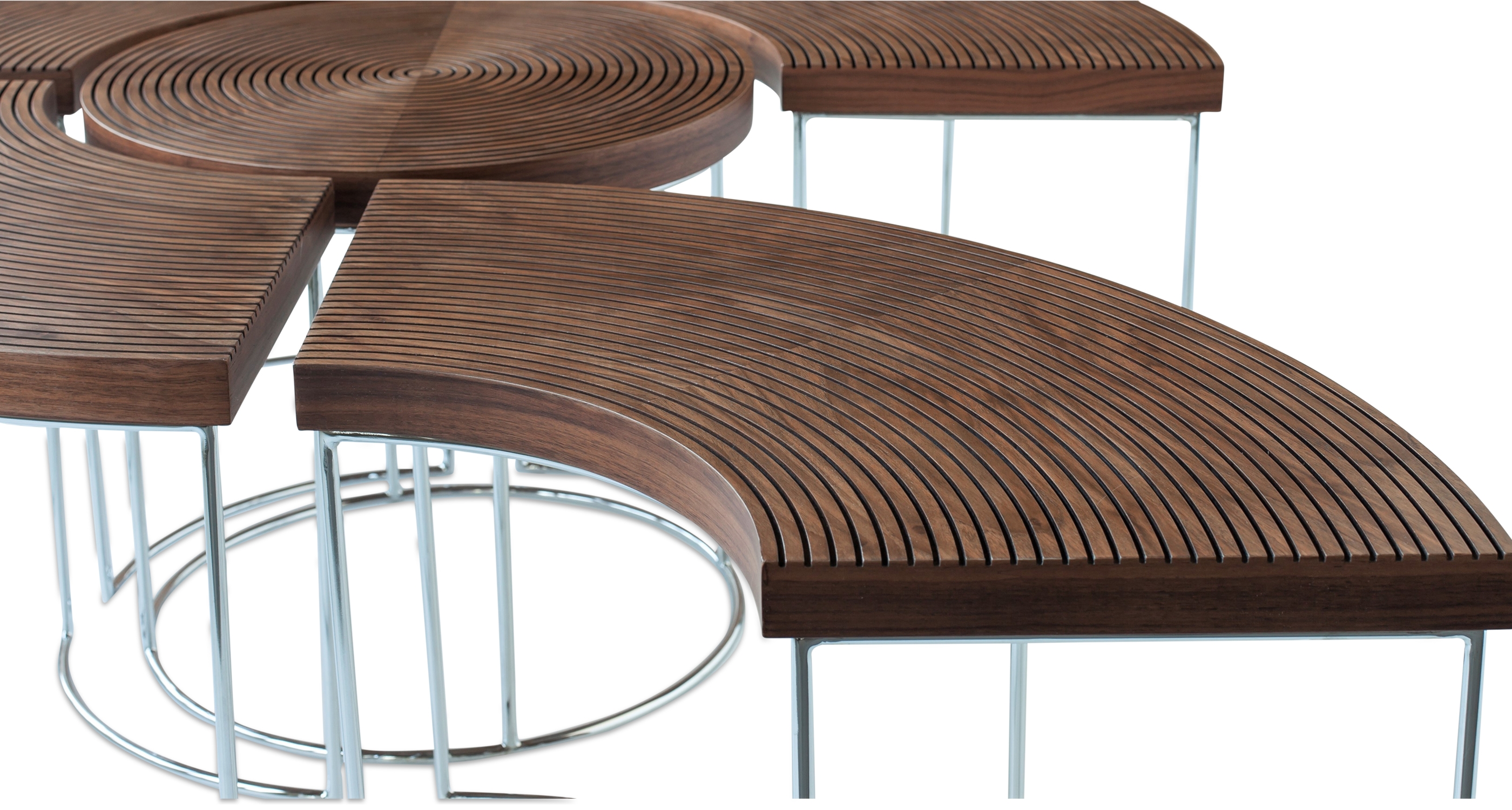 Ripples Handmade Ridged Wood Coffee Table