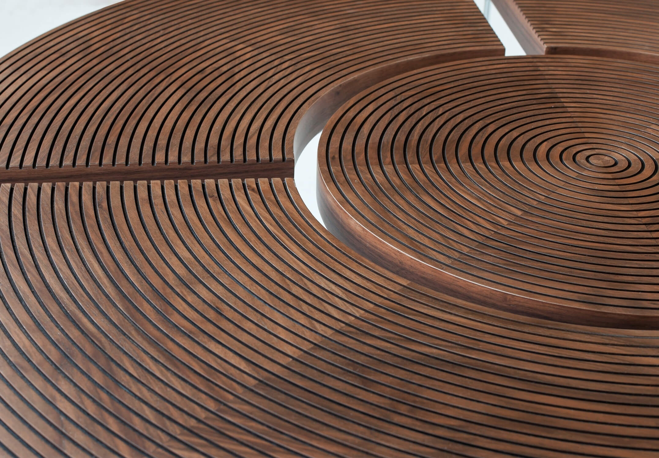 Ripples Handmade Ridged Wood Coffee Table