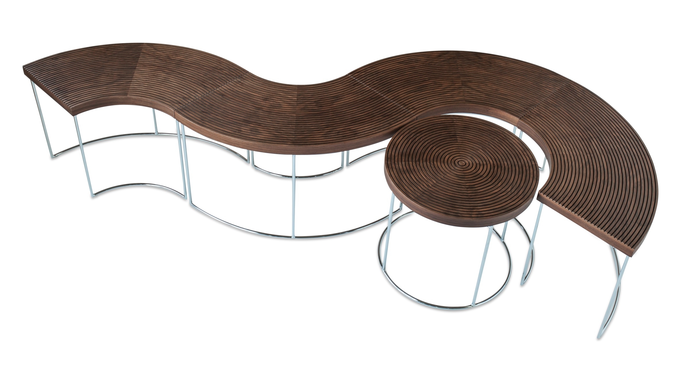 Ripples Handmade Ridged Wood Coffee Table