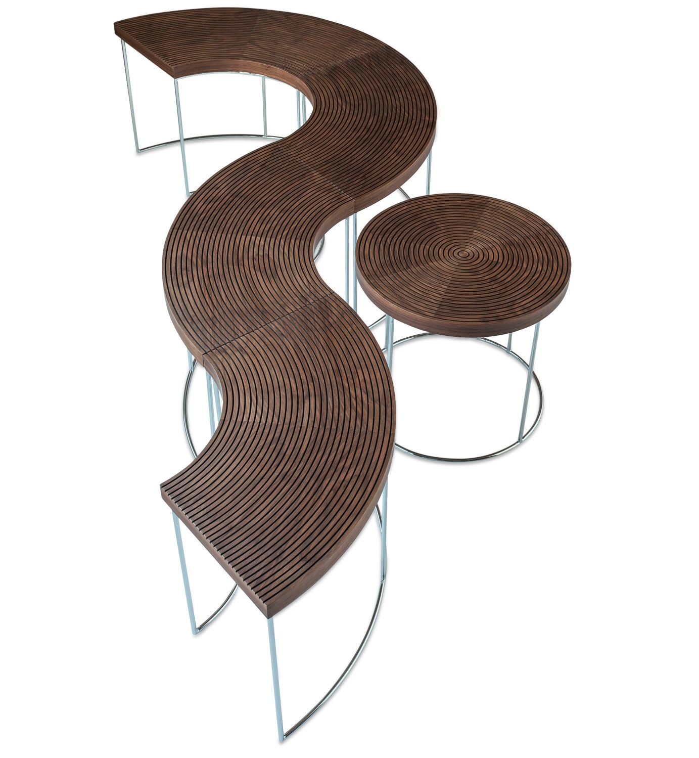 Ripples Handmade Ridged Wood Coffee Table