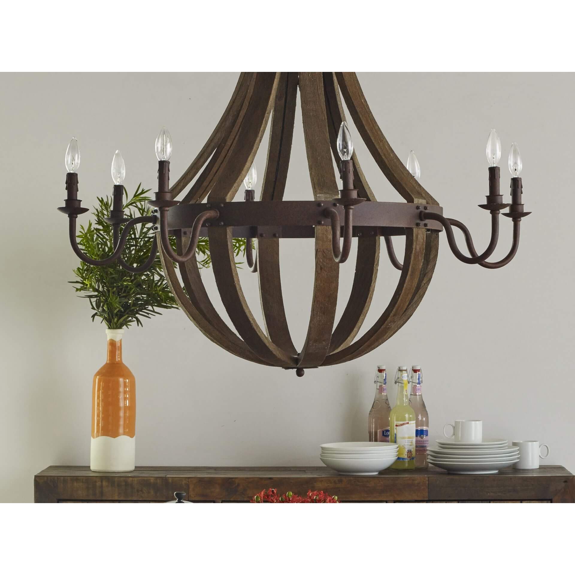 Pasquale Iron/Wood Pendant Lamp by MOE'S