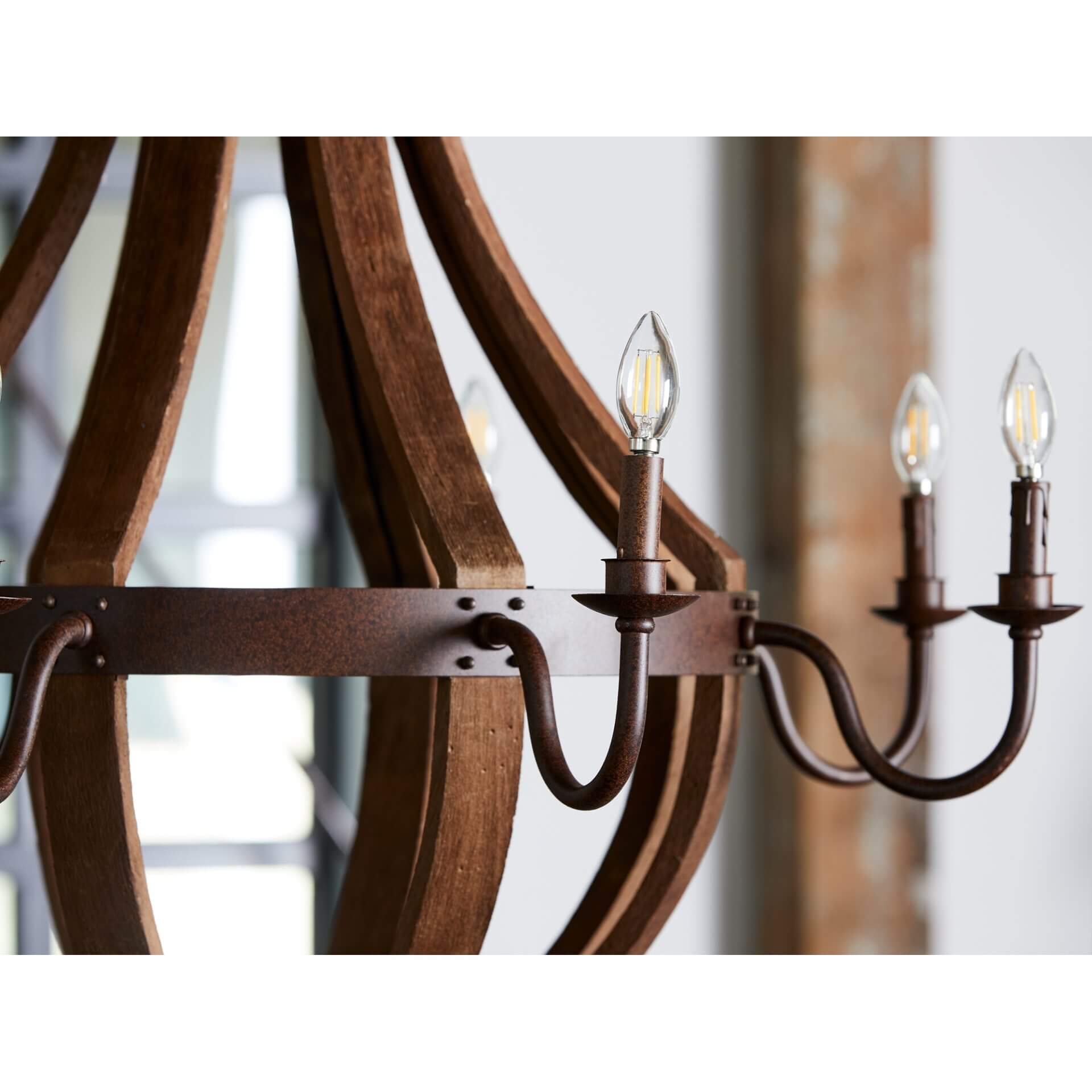 Pasquale Iron/Wood Pendant Lamp by MOE'S