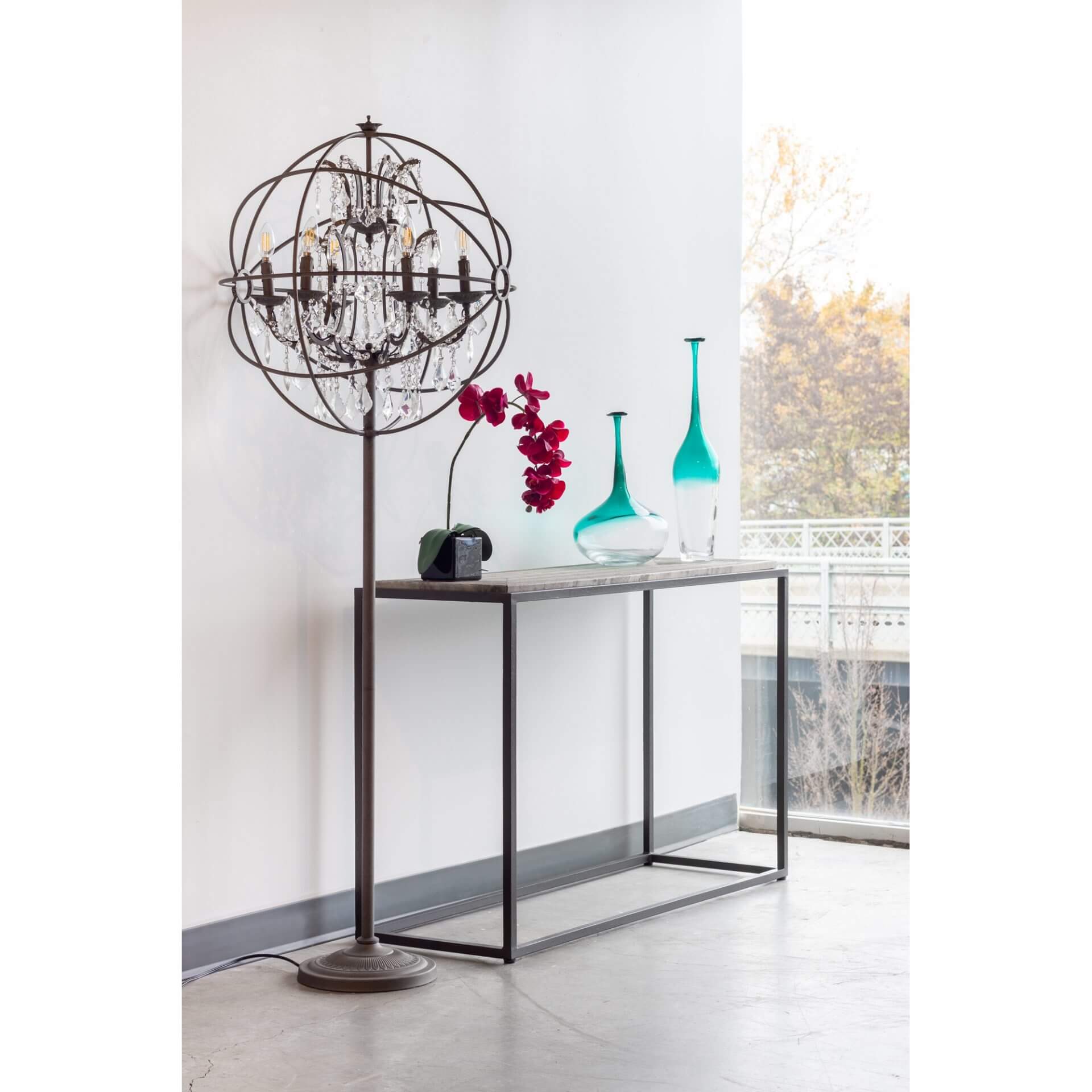 Adelina Iron/Glass Floor Lamp by MOE'S