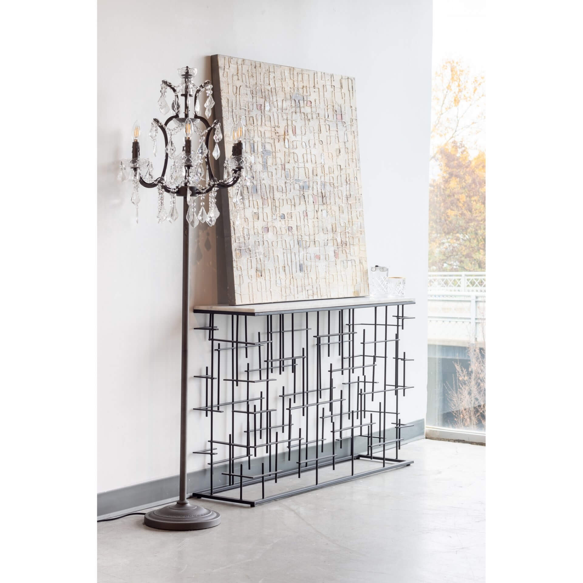 Luisa Iron/Glass Floor Lamp by MOE'S