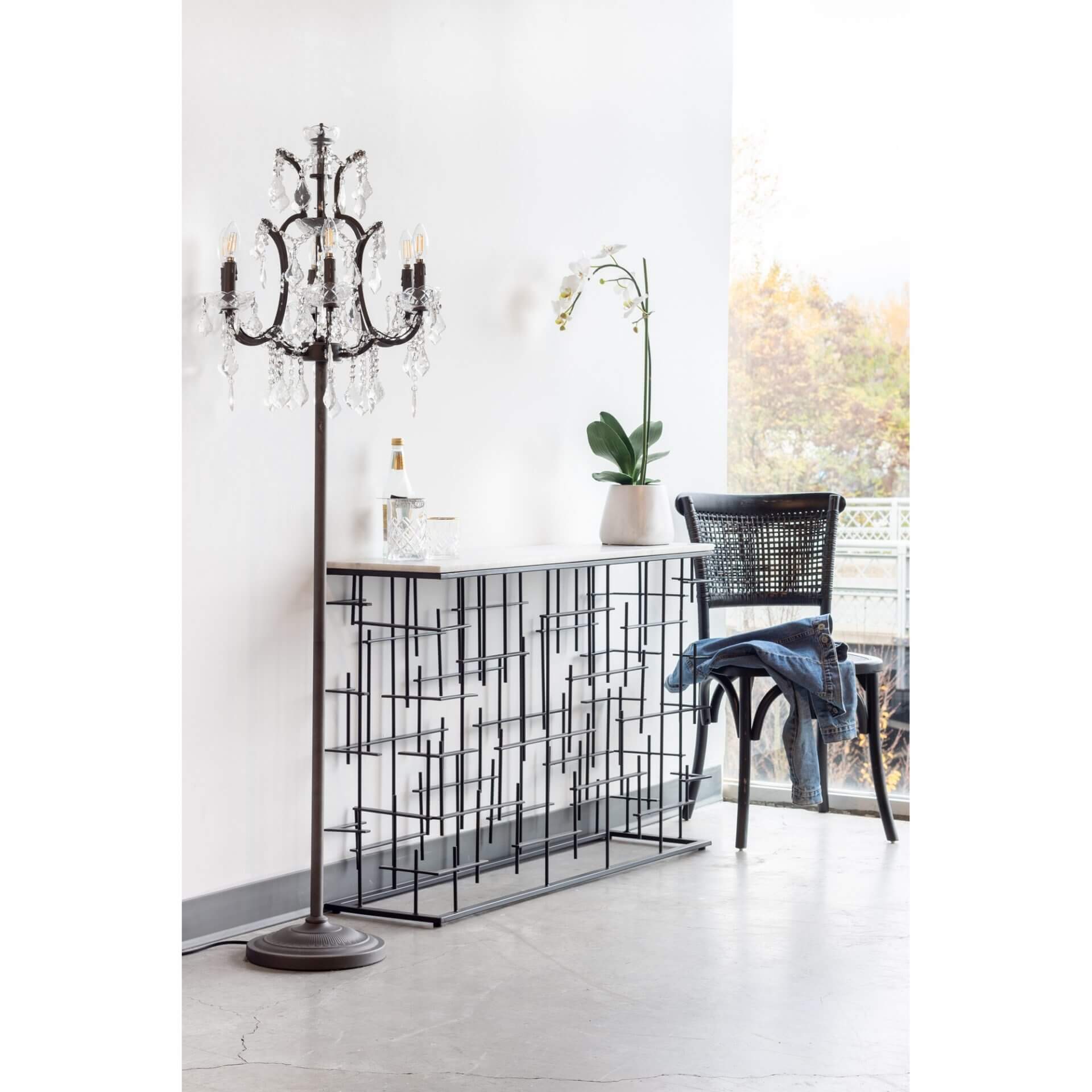 Luisa Iron/Glass Floor Lamp by MOE'S