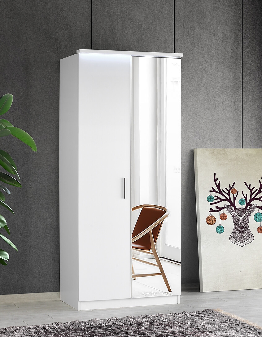 Roma Glossy LED 2-Door Wardrobe