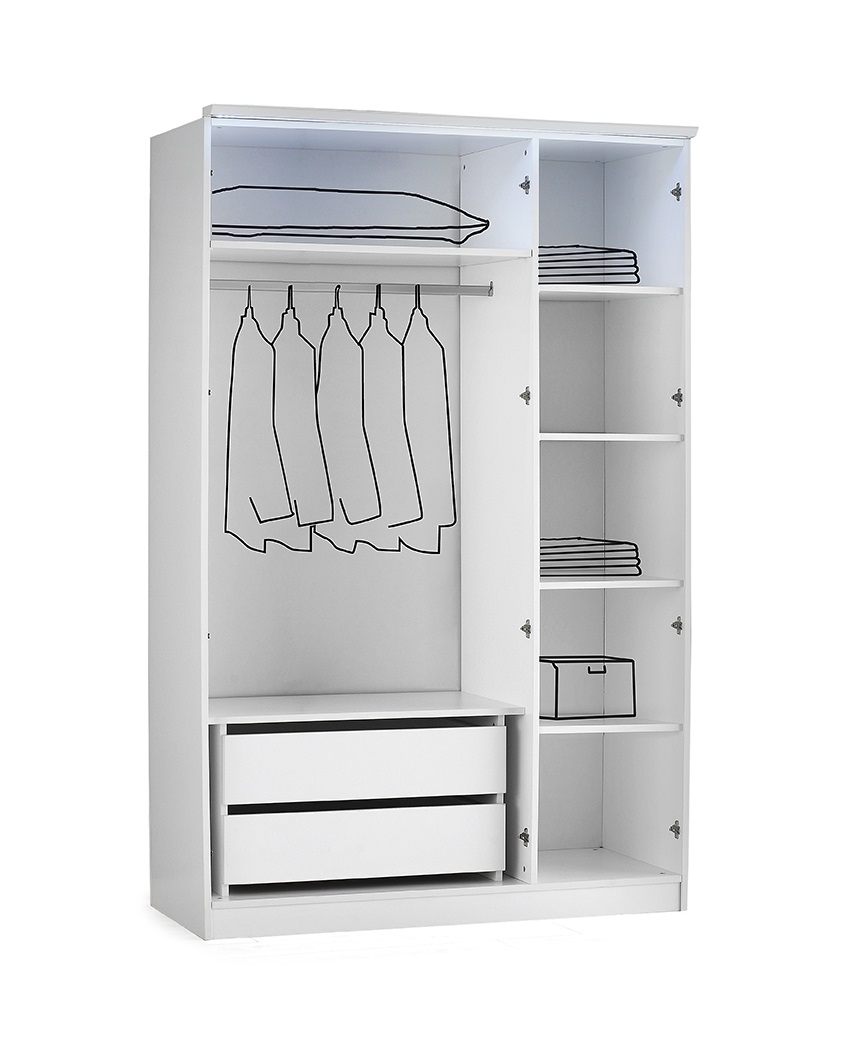 Warsaw Glossy Platform LED Bedroom Set
