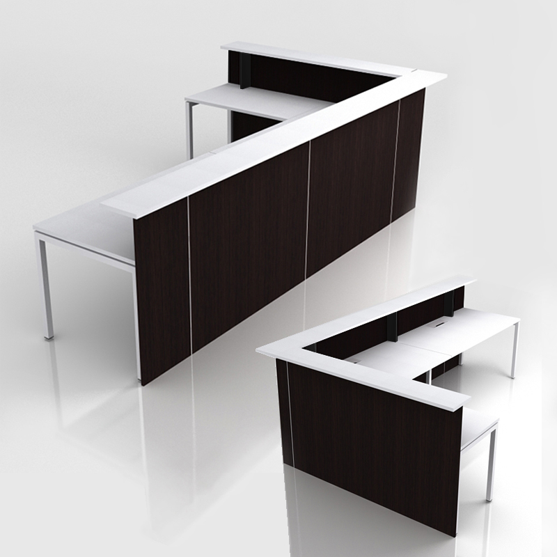 Nova 131" L-Shaped 2-Person Dark Walnut Left Hand Reception Desk