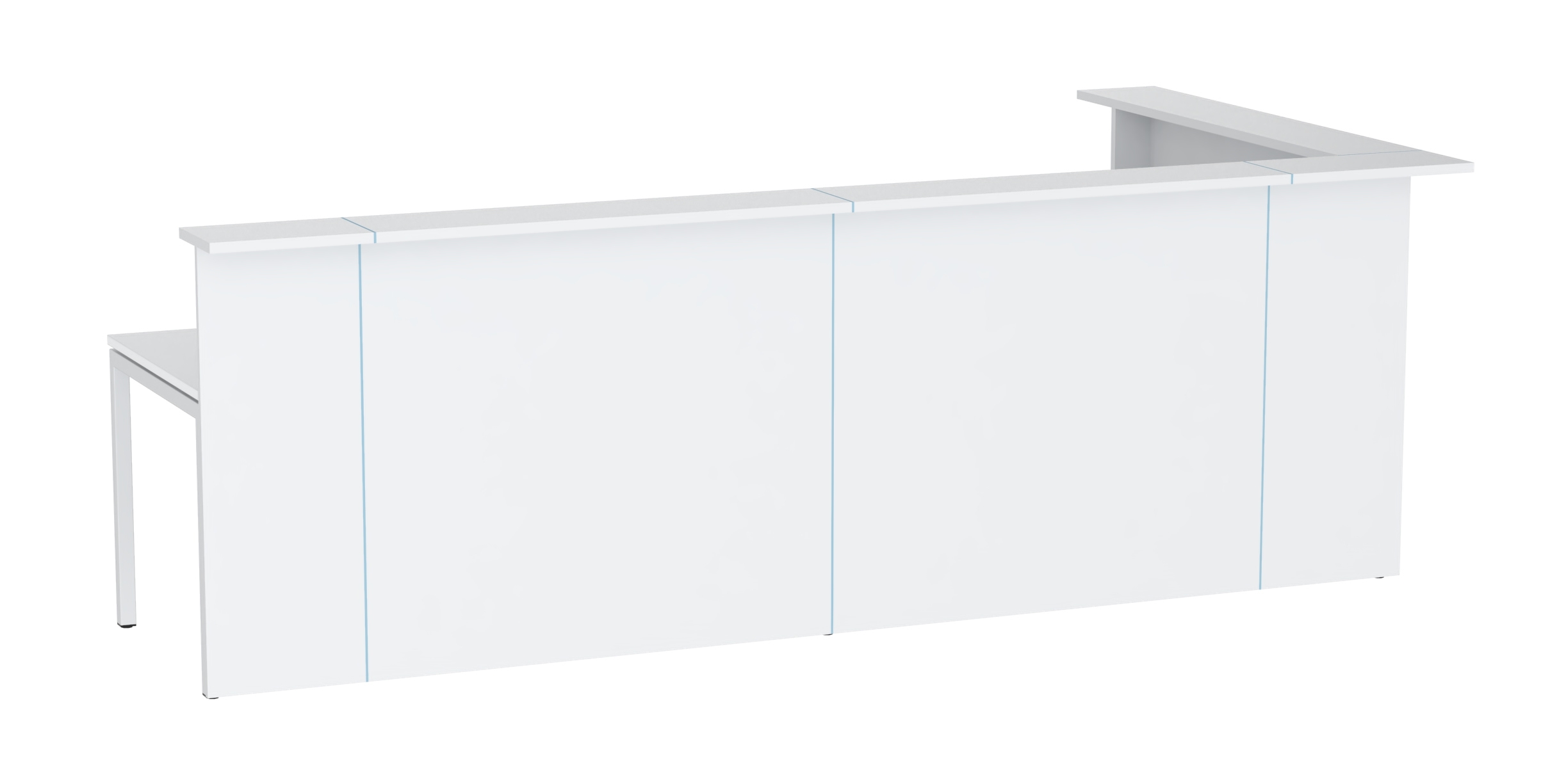 Nova 131" L-Shaped 2-Person White Reception Desk