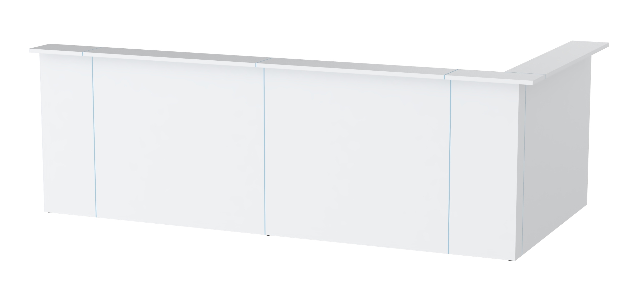 131" L-Shaped 2-Person White Left Hand Reception Desk