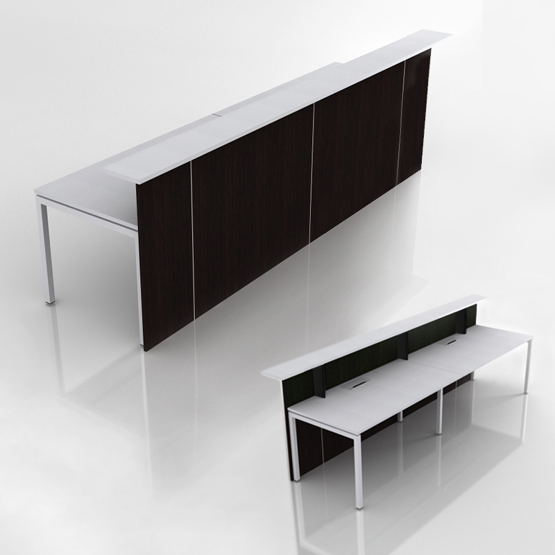 NARBUTAS Nova 126" Straight Reception Desk for 2 Persons