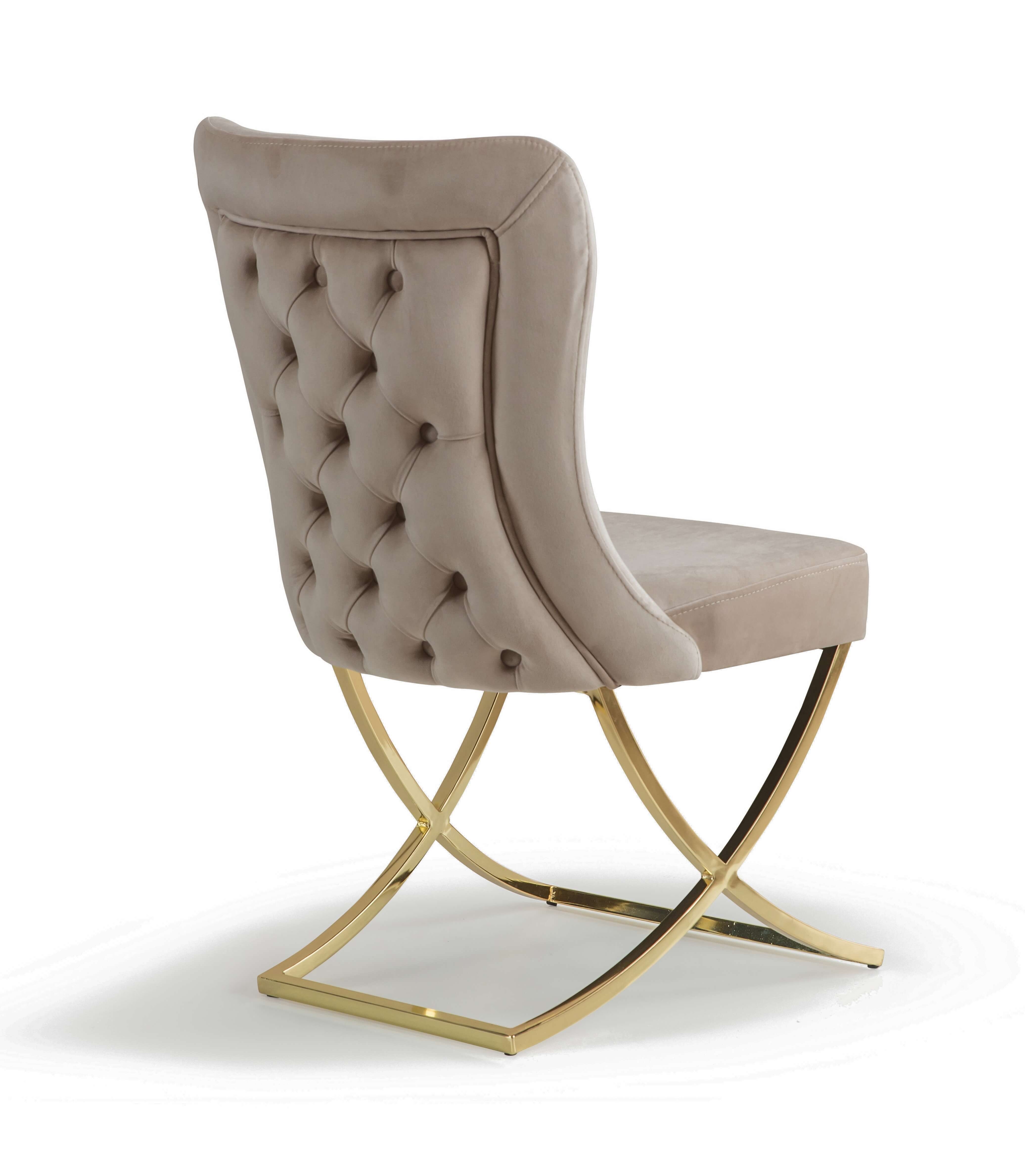 Royal Fabric Tufted Back Chair, Set of 2