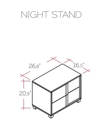 Roma Glossy Right Nightstand