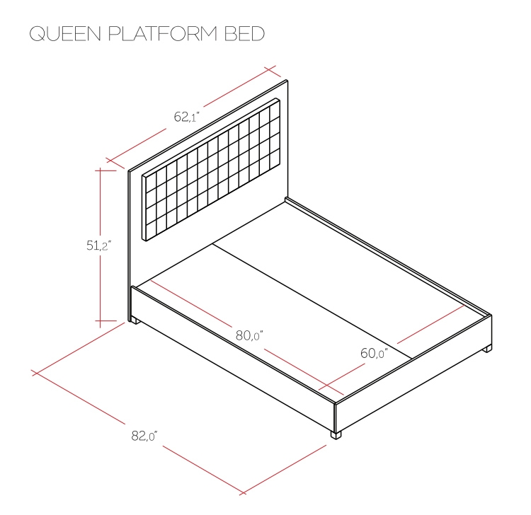 Roma Bonded Leather LED Platform Bed