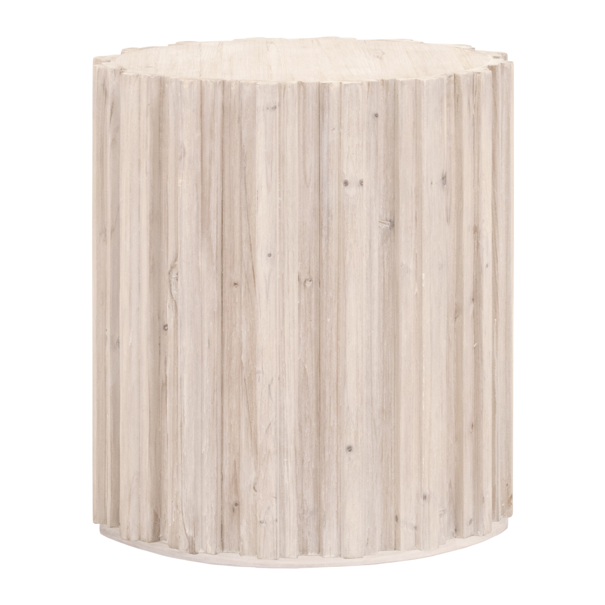 Roma Reclaimed Pine Wood Round End Table
