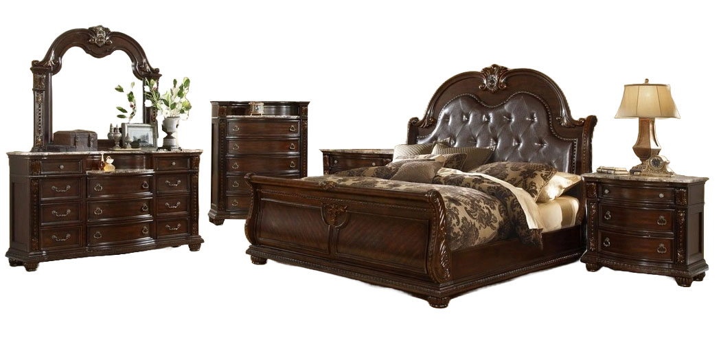 Roma Leatherette/Wood Regular Bedroom Set