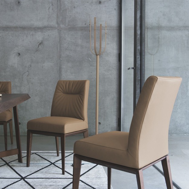 Romy Fabric/Wood Customizable Dining Chair