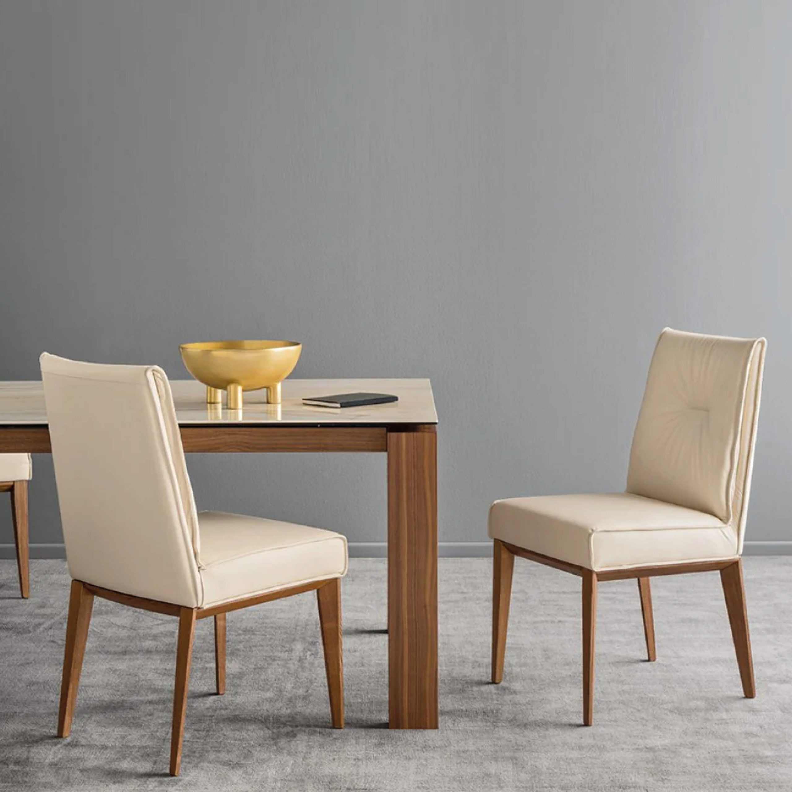 Romy Fabric/Wood Customizable Dining Chair