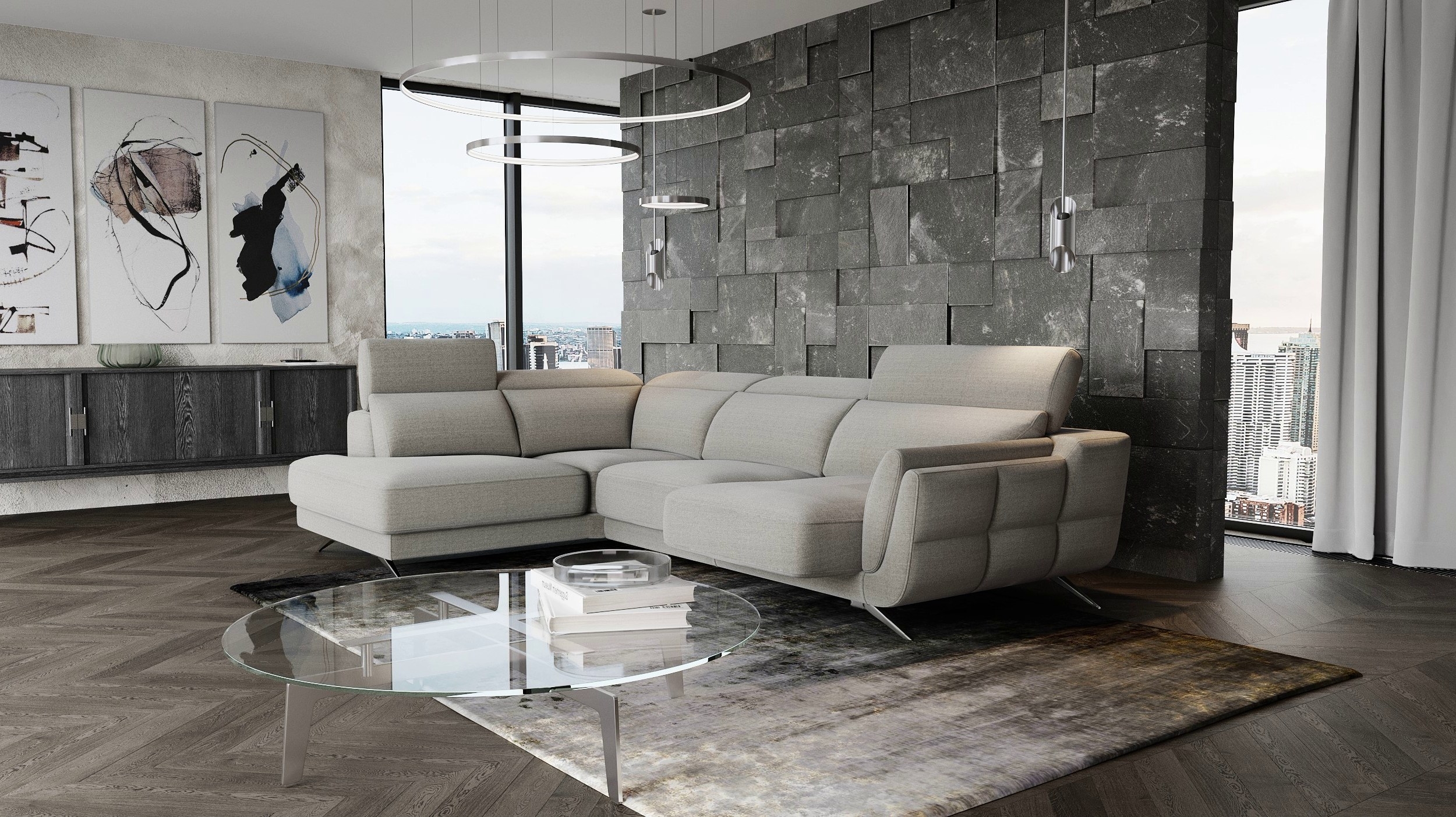 CORA Fabric Electric Recliner Modular Sofa