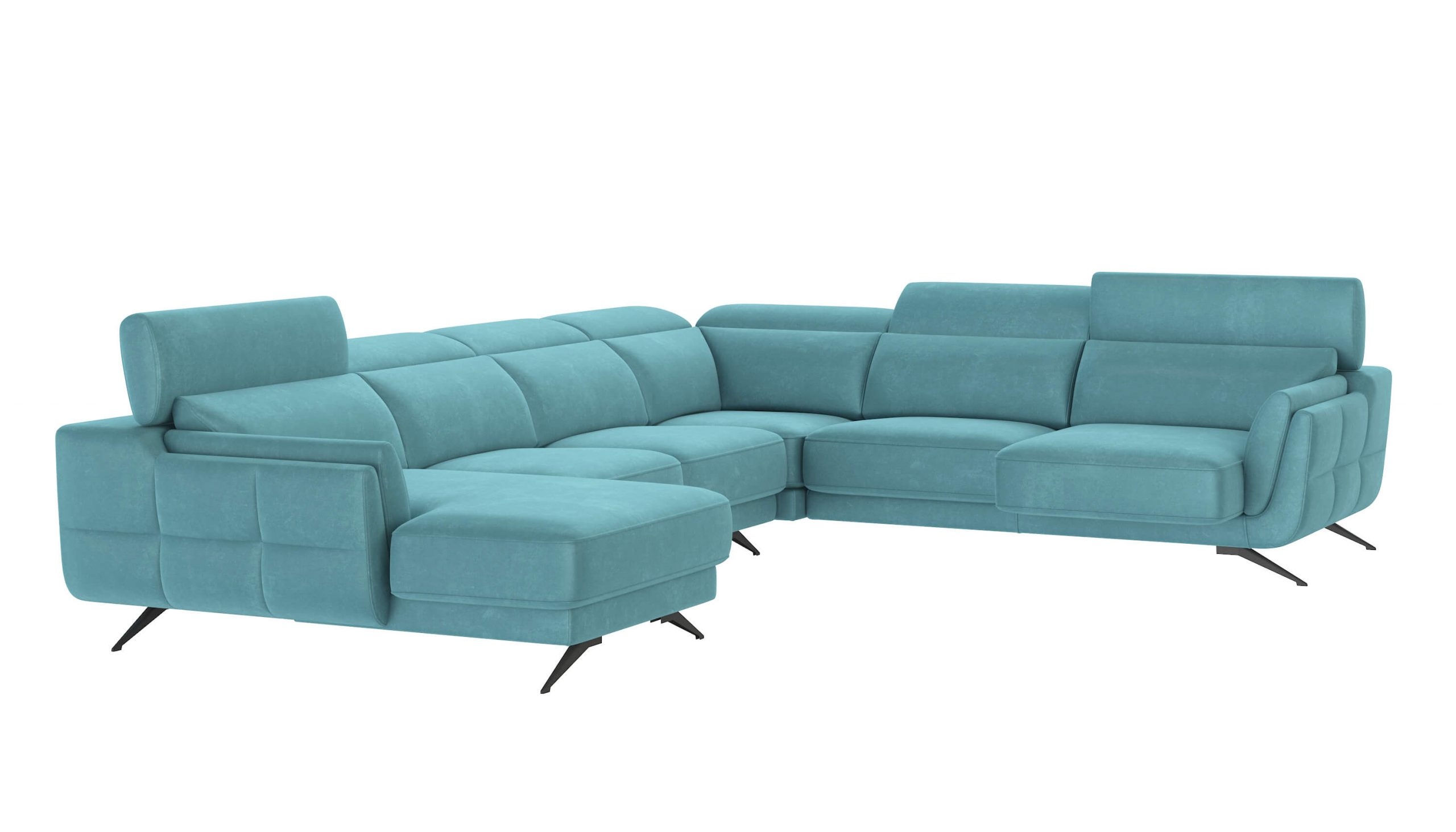 Ronda Fabric L-Shaped Left Arm Chaise Facing Sectional Sofa