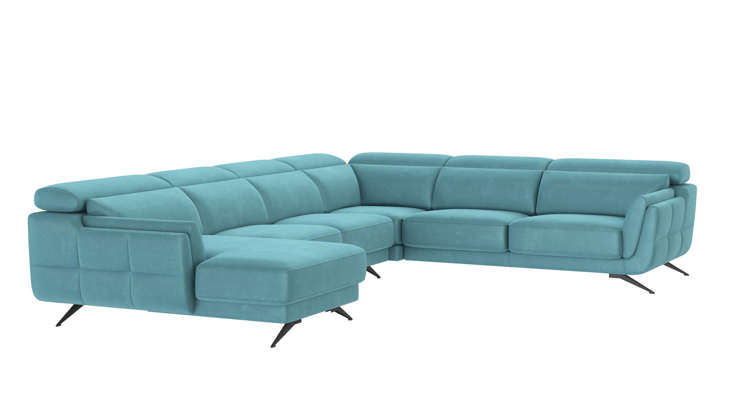 Ronda Fabric L-Shaped Left Arm Chaise Facing Sectional Sofa