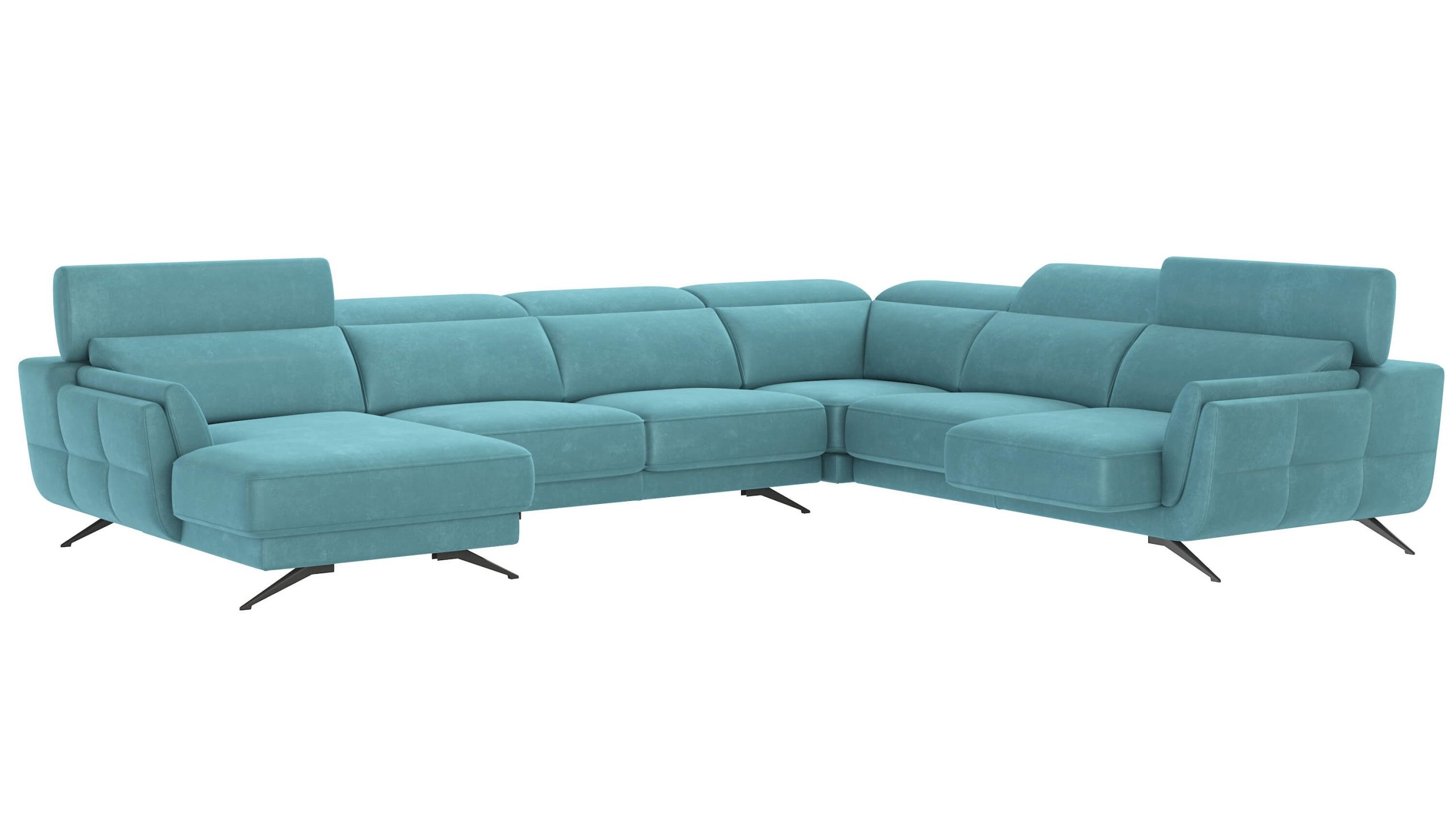 Ronda Fabric L-Shaped Left Arm Chaise Facing Sectional Sofa