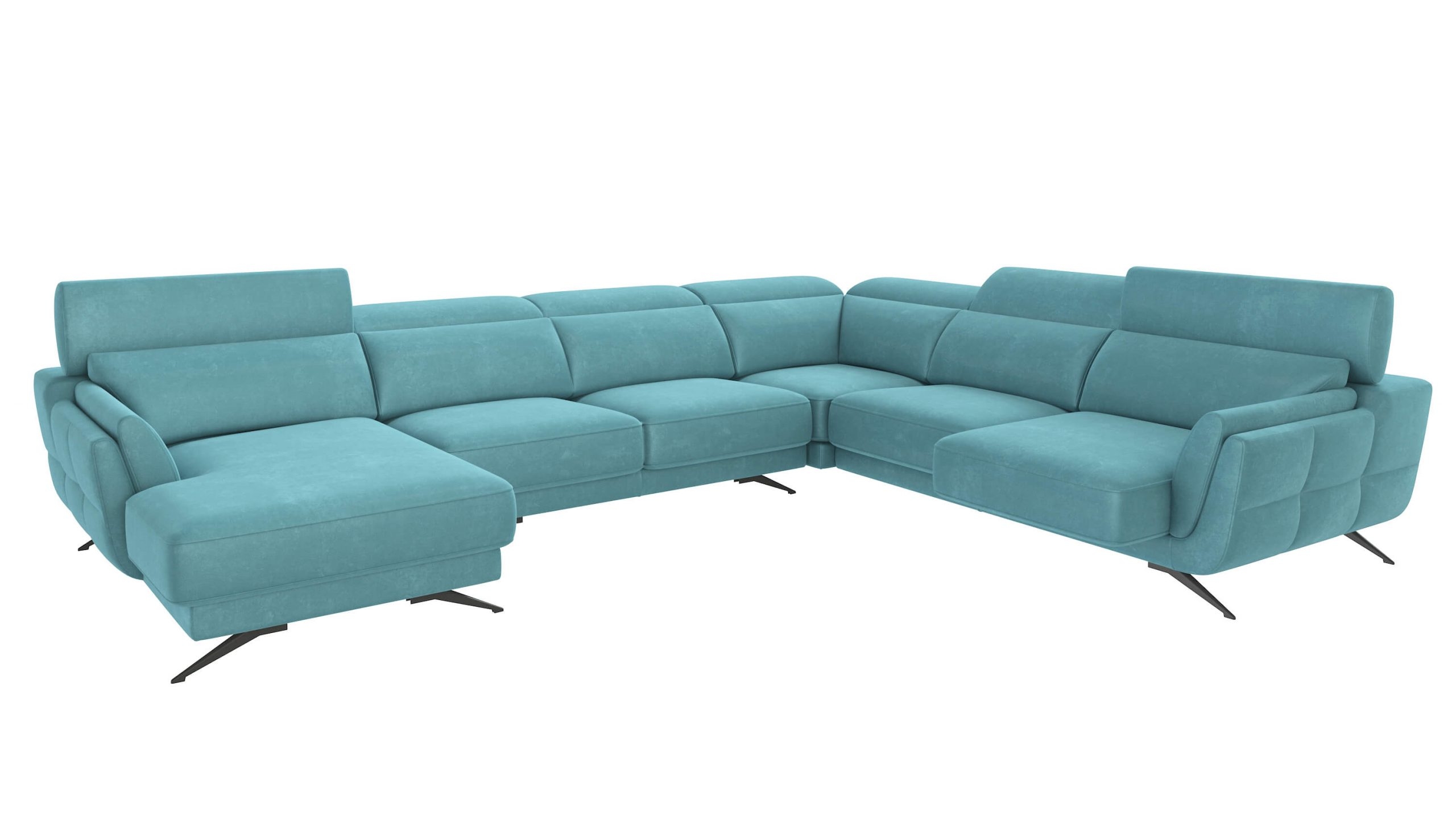 Ronda Fabric L-Shaped Left Arm Chaise Facing Sectional Sofa
