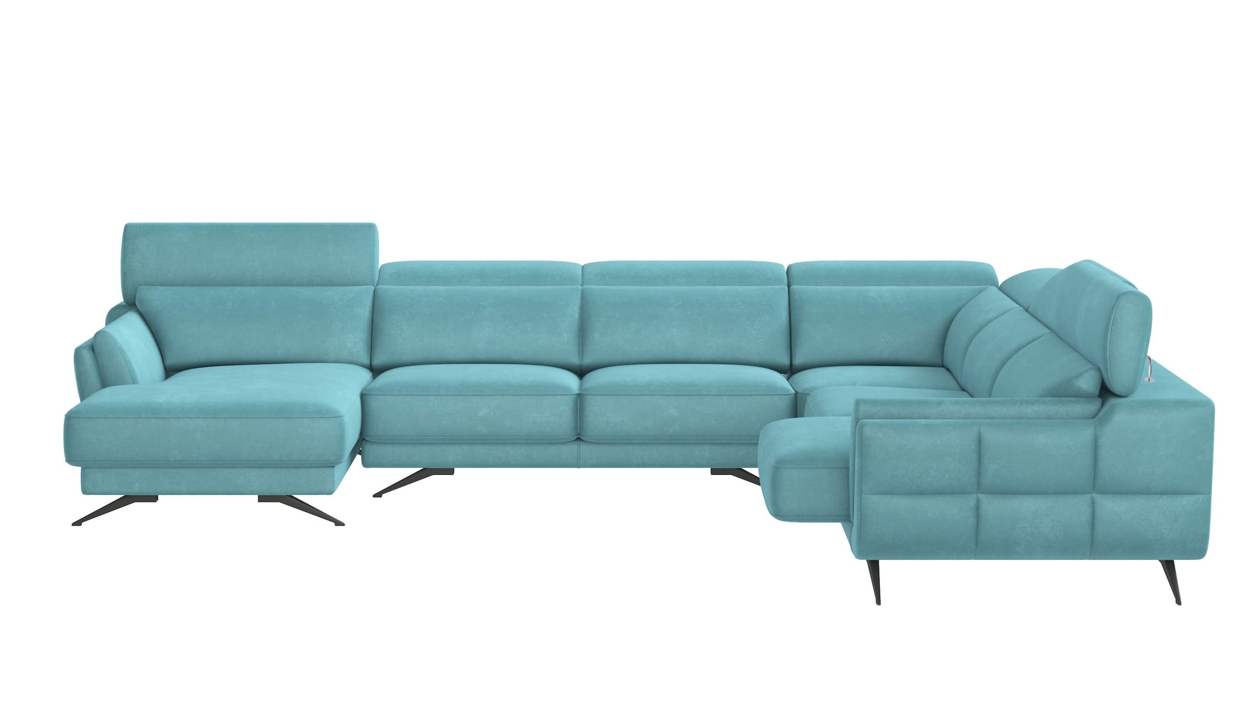 Ronda Fabric L-Shaped Left Arm Chaise Facing Sectional Sofa