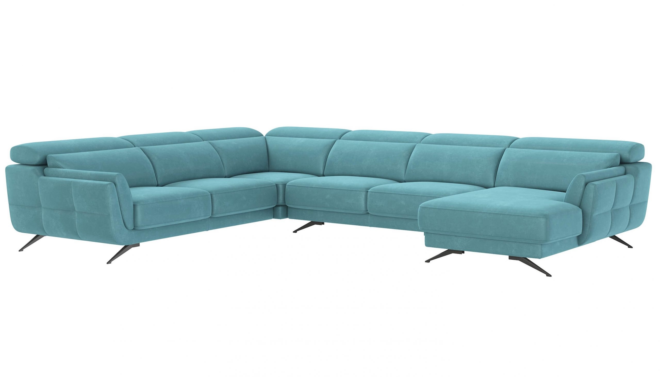 Ronda Modern Fabric L-Shape Sectional Sofa