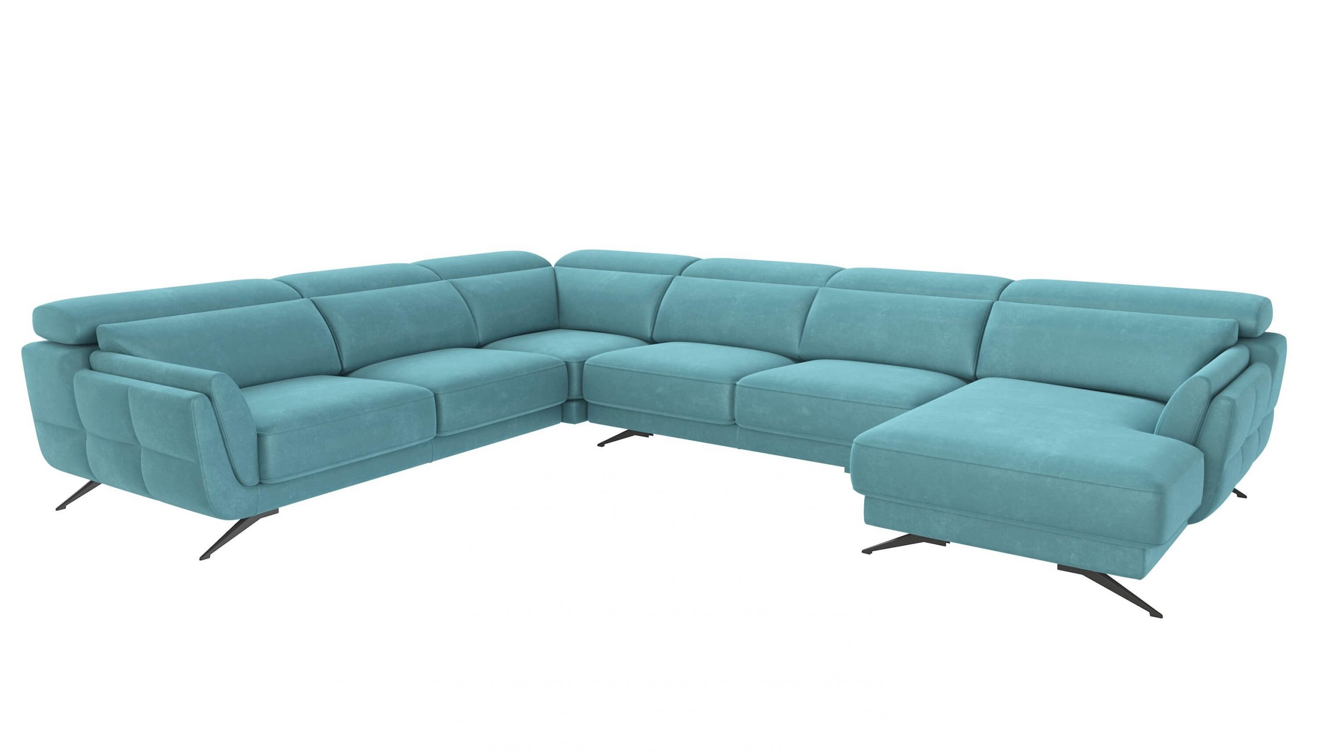 Ronda Fabric L-Shaped Right Arm Chaise Facing Sectional Sofa