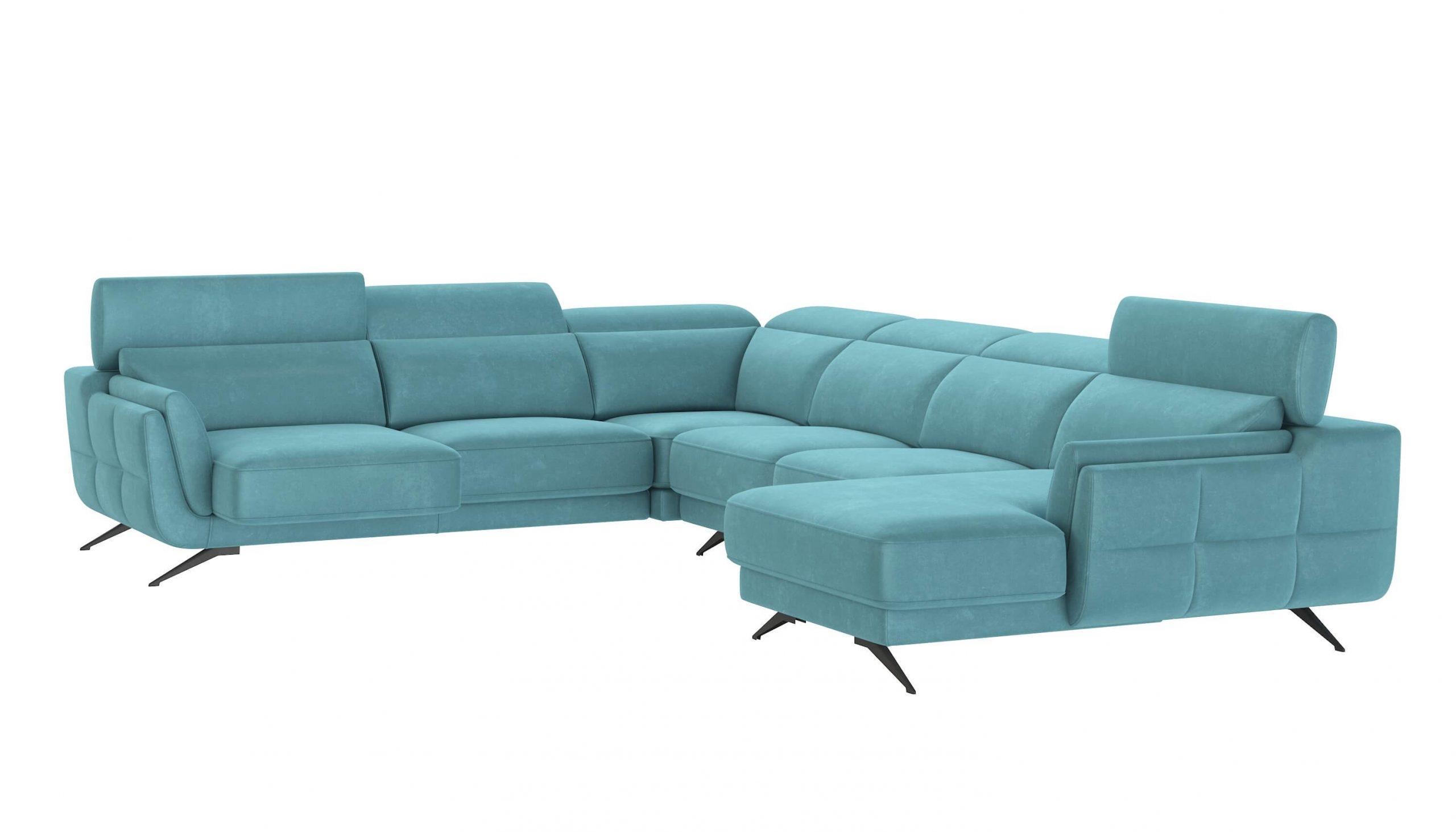 Ronda Fabric L-Shaped Right Arm Chaise Facing Sectional Sofa