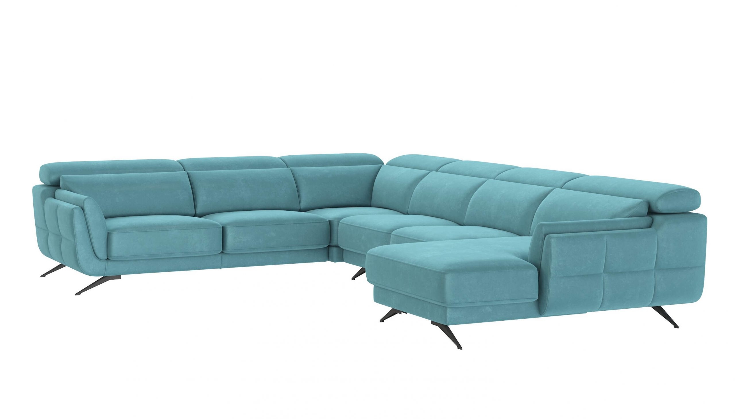 Ronda Fabric L-Shaped Right Arm Chaise Facing Sectional Sofa