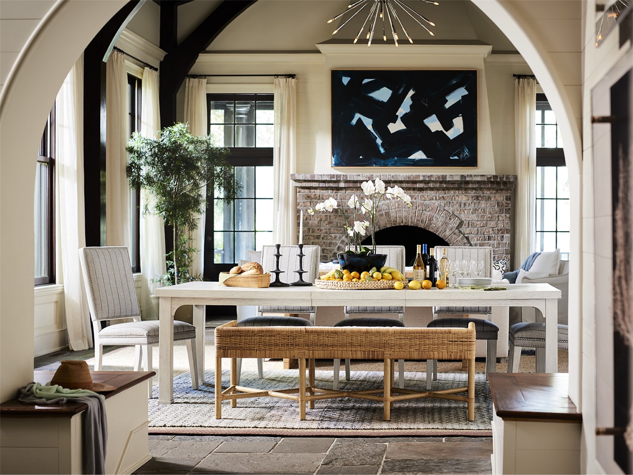 Hamptons Fabric/Wood Dining Chair