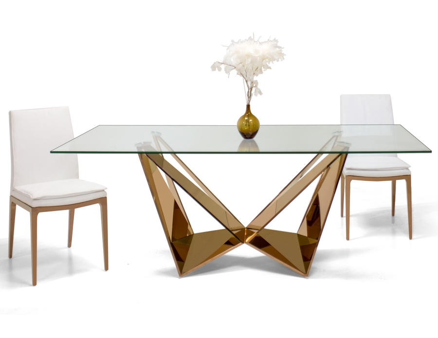 Rose Glass Top Dining Table