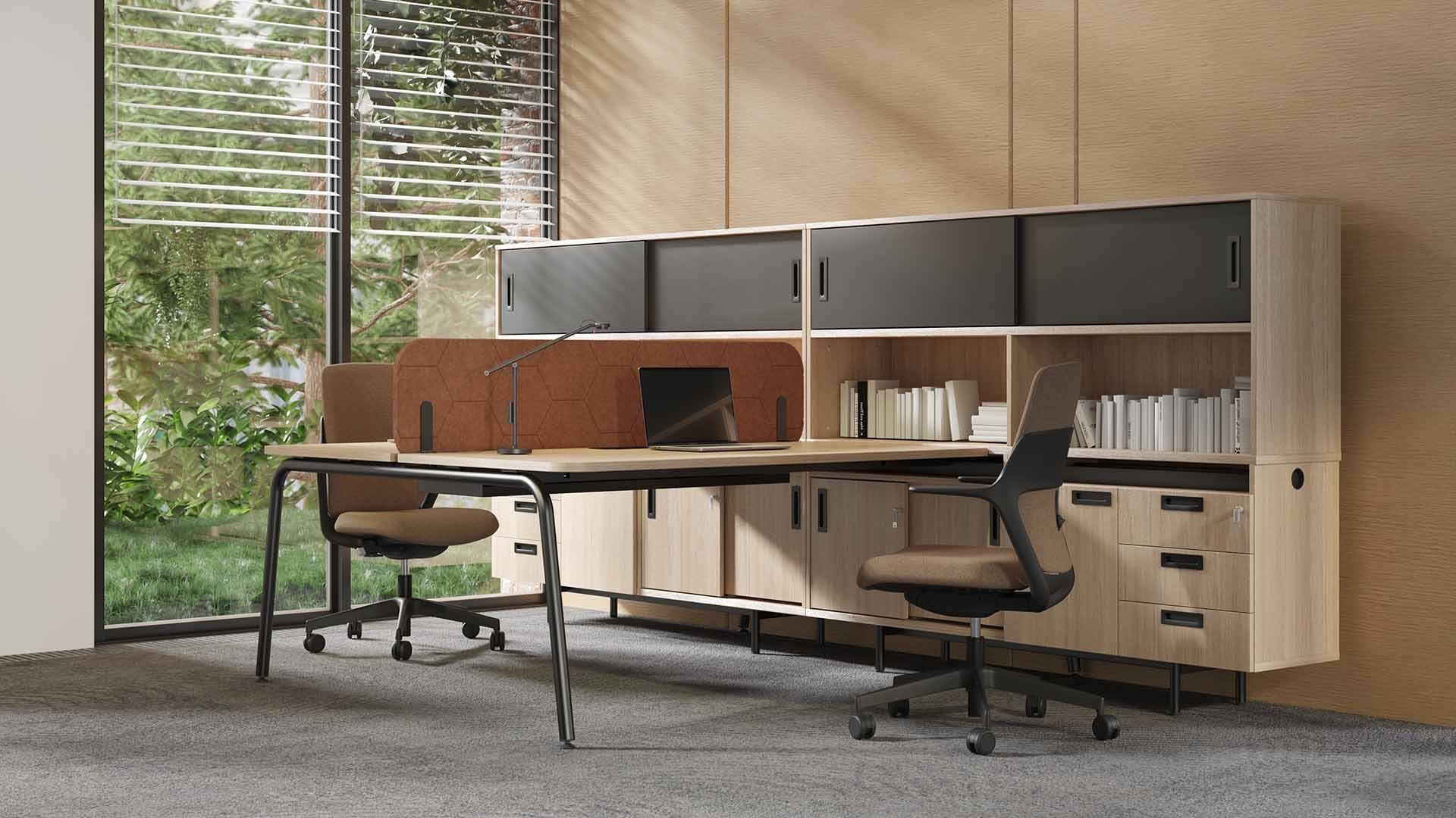Round Pet Acoustic Screen for Single Desk w/Sliding Top