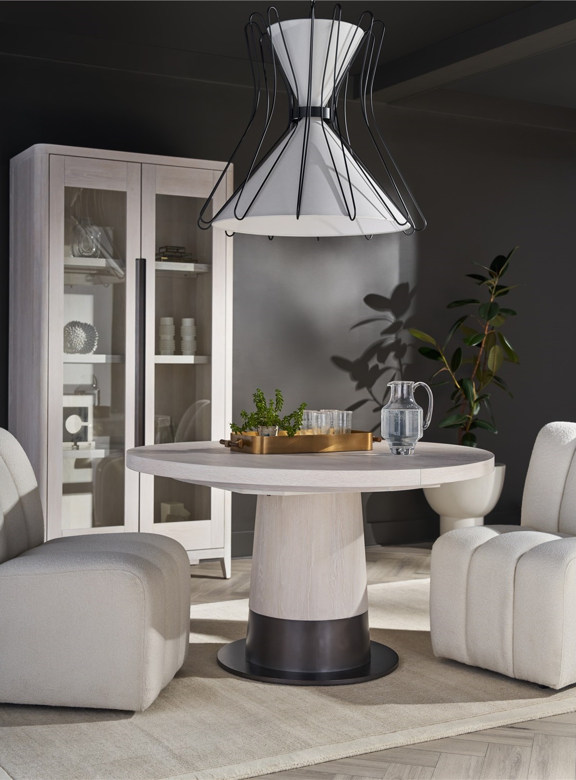 Zella Wood/Glass Display Cabinet w/2 Doors