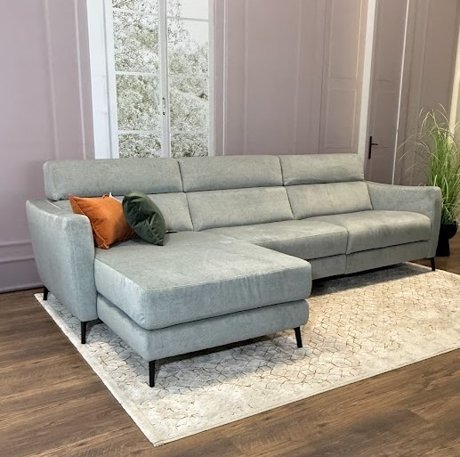 Greg Fabric/Leather L-Shaped Customizable Sectional Sofa
