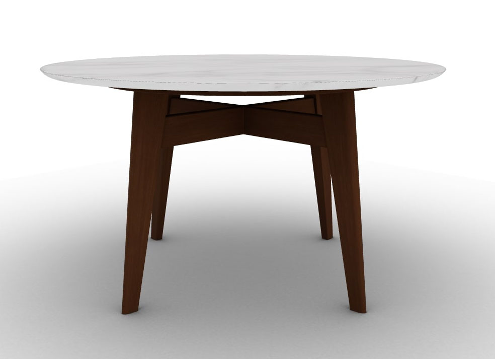 Abrey Wood/Ceramic Round Dining Table