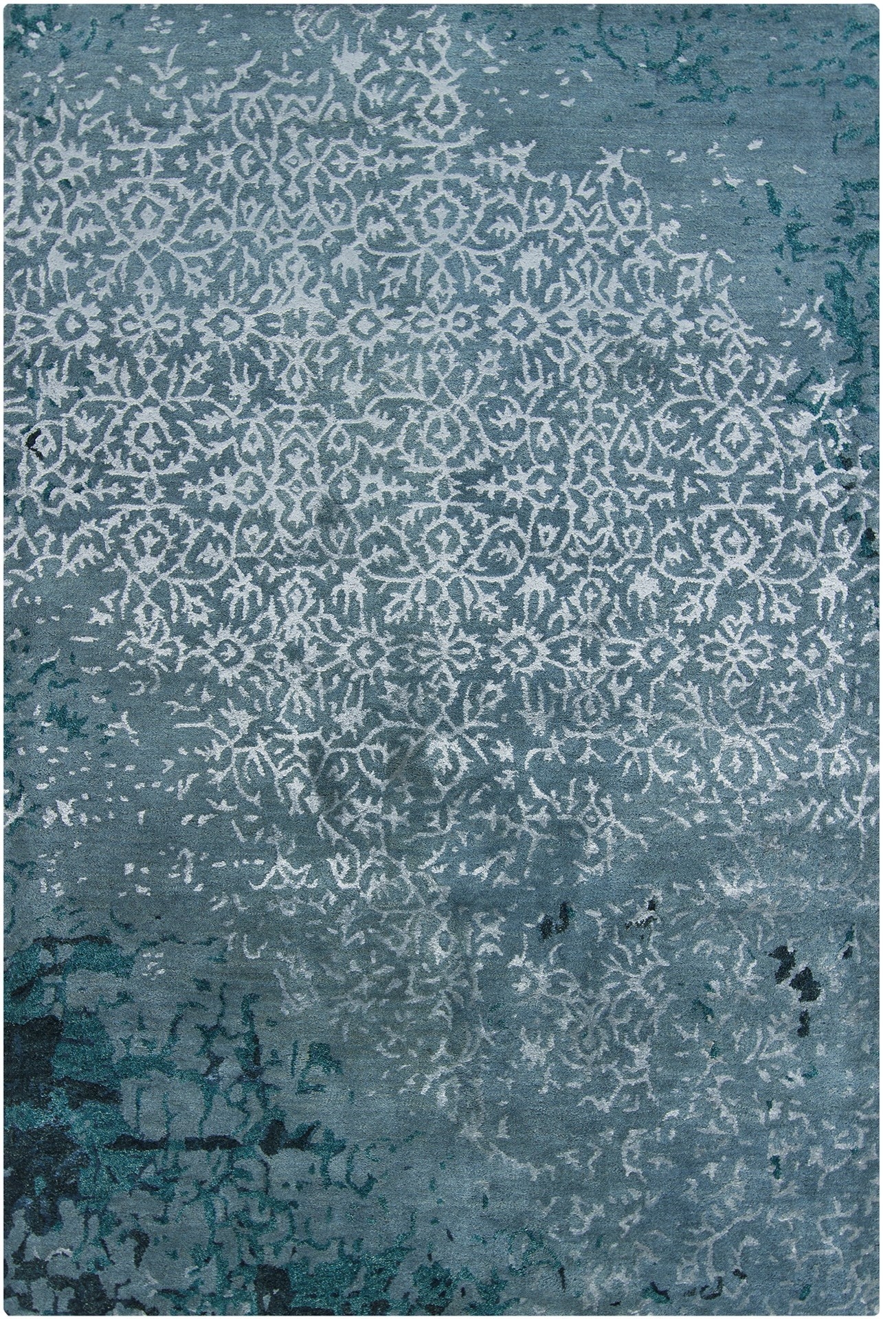 Rupec Wool/Viscose Rectangular Handmade Rug, Composition 1