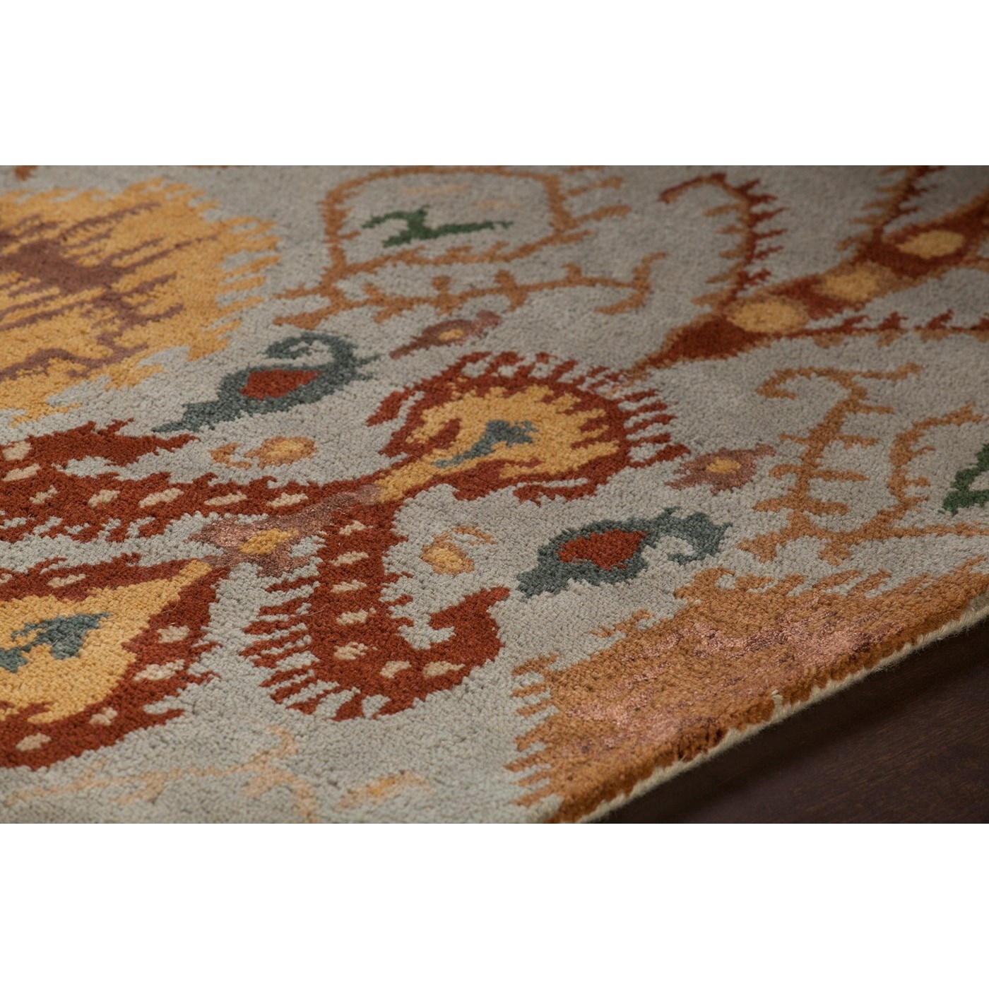 Rupec Wool/Viscose Rectangular Handmade Rug, 9' x 13'