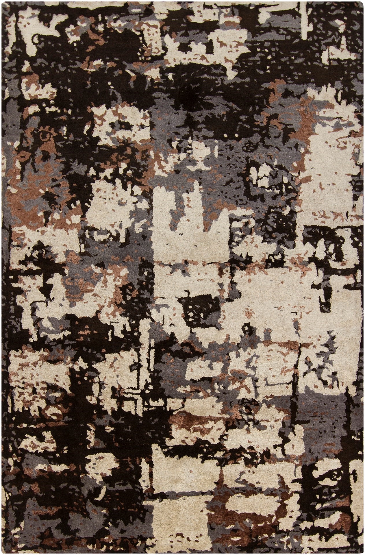 Rupec Wool/Viscose Rectangular Handmade Rug, Composition 4