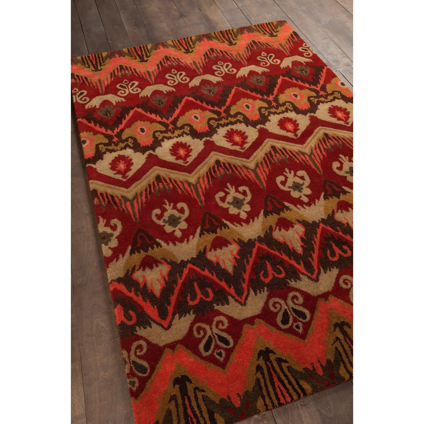 Rupec Wool/Viscose Rectangular Handmade Rug, Composition 6