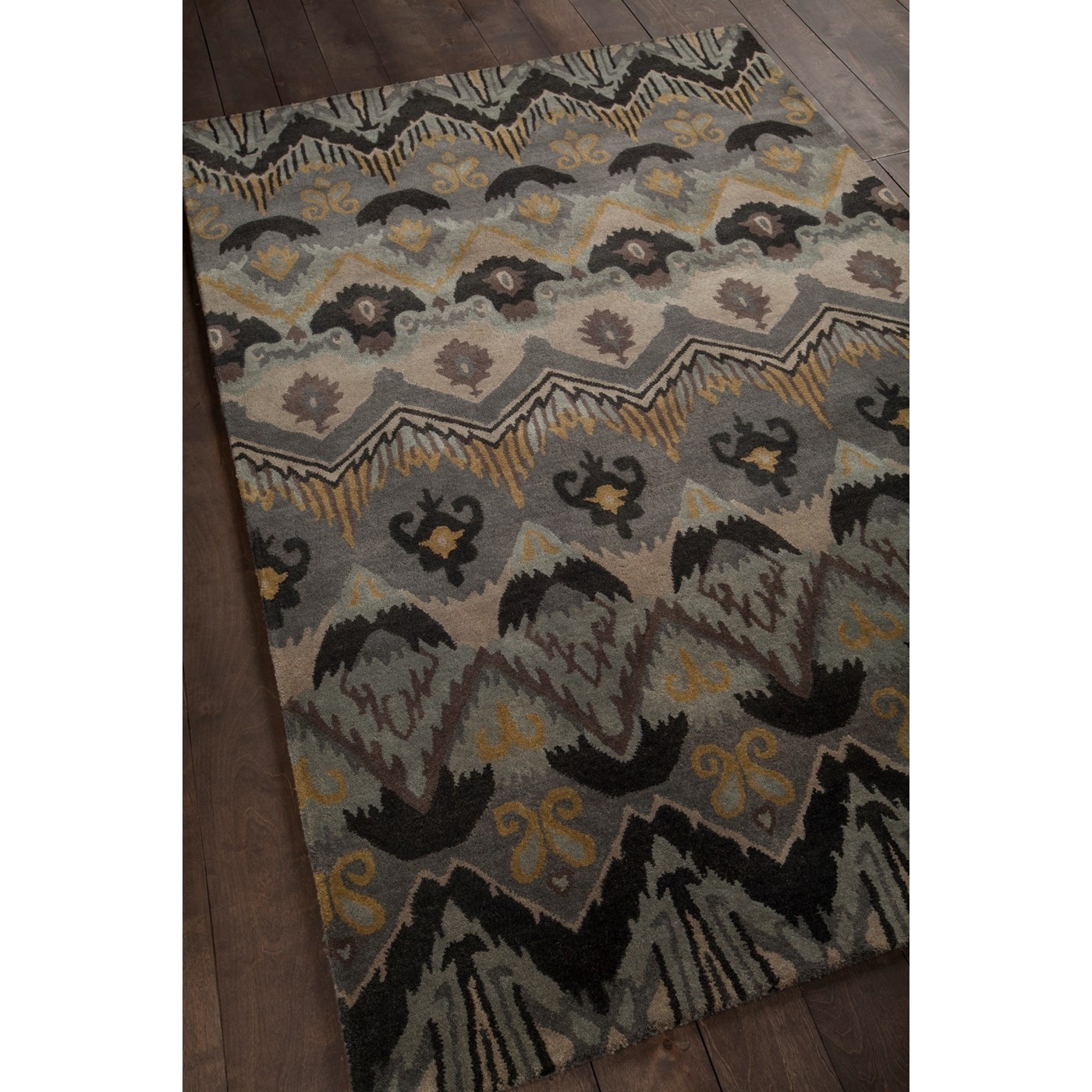 Rupec Wool/Viscose Rectangular Handmade Rug, Composition 6