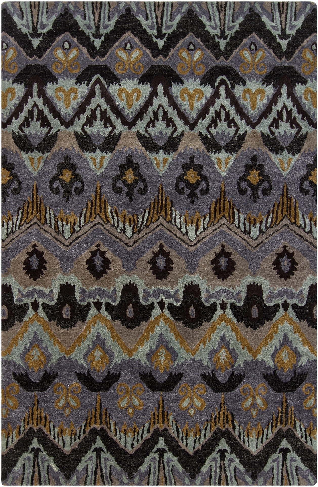 Rupec Wool/Viscose Rectangular Handmade Rug, Composition 6