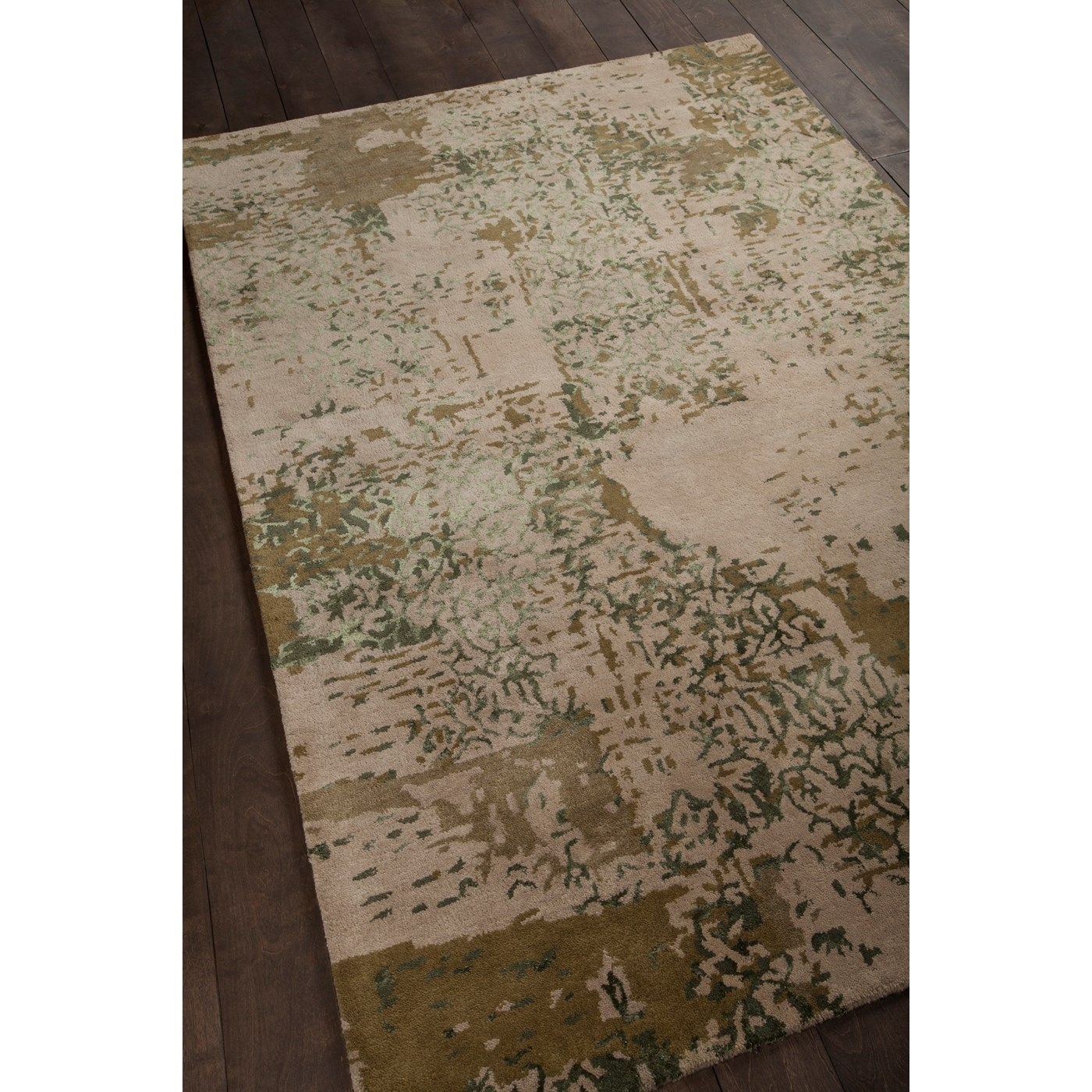 Rupec Wool/Viscose Rectangular Handmade Rug, Composition 7